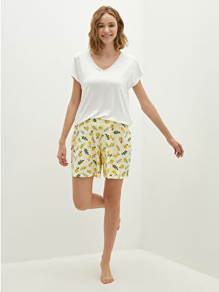 Açık Sarı Baskılı