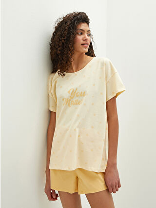 Açık Sarı Baskılı