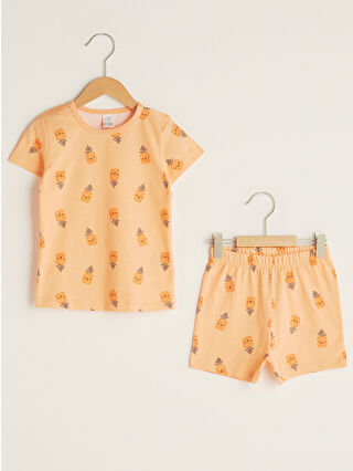 Pastel Orange Printed
