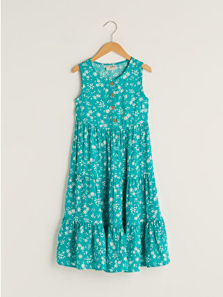 Koyu Turkuaz Baskılı