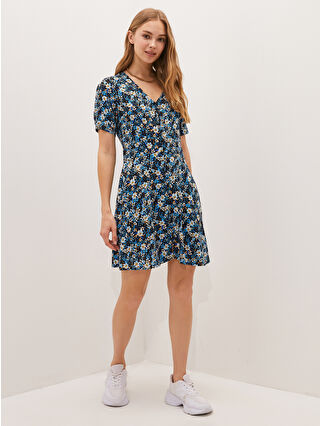 لون أزرق باهت مطبوع