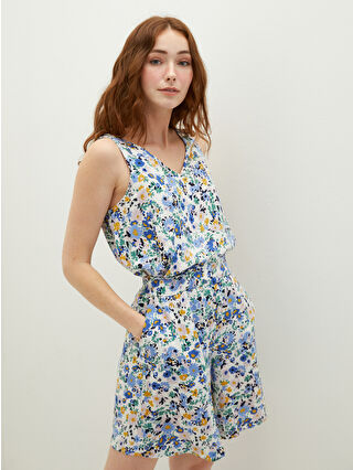 Açık Mavi Baskılı