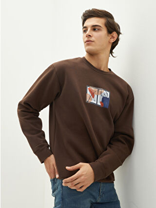LC Waikiki Crew Neck Printed Men's Thick Sweatshirt