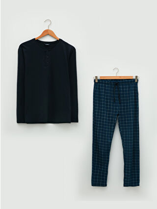 Koyu Lacivert Baskılı