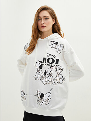 LCW Vision Hoodie 101 Dalmatians Printed Long Sleeve Women's