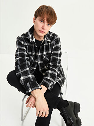 ロワゾー確認ページ XSIDE Regular Fit Long Sleeve Plaid Men's Flannel Shirt