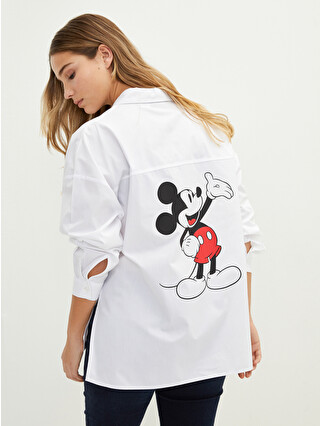 LC WAIKIKI Plus Size Front Button Closure Mickey Mouse Printed