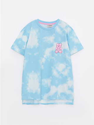 Uçuk Su Mavisi Baskılı