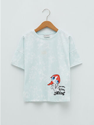 Pastel Mavi Baskılı