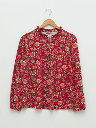 Koyu Kırmızı Baskılı