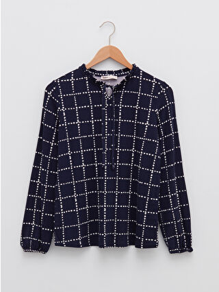 Koyu Lacivert Baskılı