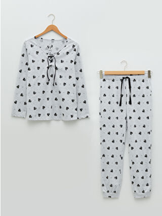 Grey Melange Printed