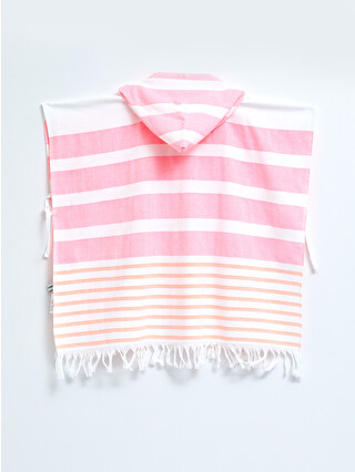 LCW ACCESSORIES Striped Tassel Detailed Girl Velvet Poncho Beach