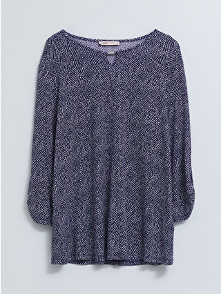 Açık Lacivert Baskılı