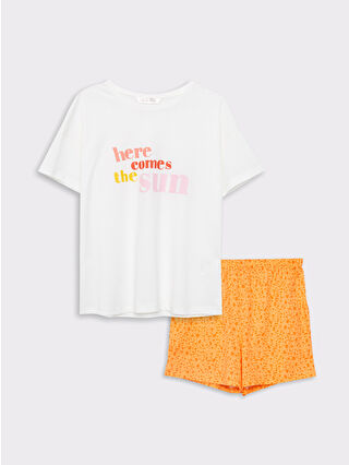 لون باستيل برتقالي مطبوع