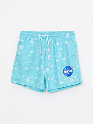 Açık Mavi Baskılı