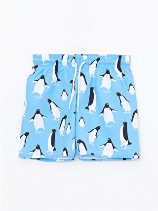 Açık Mavi Baskılı