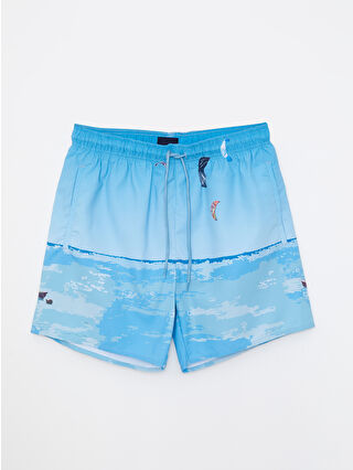 لون أزرق باهت مطبوع