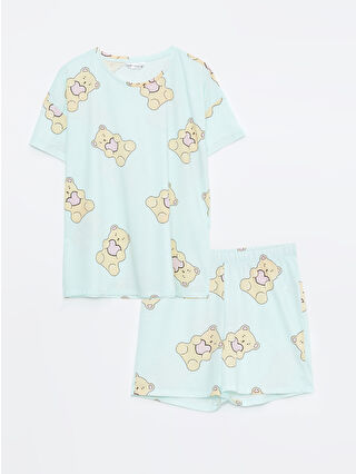 لون أخضر نعناعي مطبوع