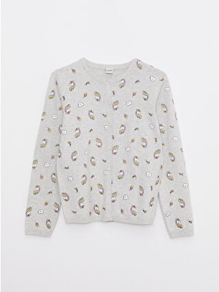 Grey Melange Printed