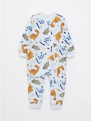 Açık Mavi Baskılı