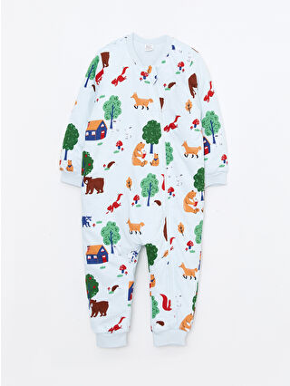 Uçuk Mavi Baskılı