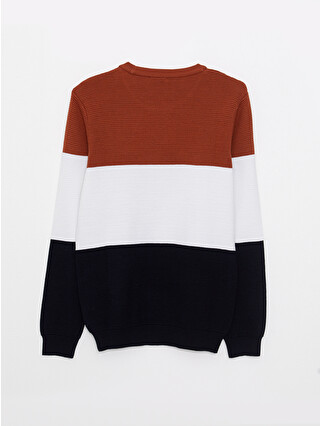 XSIDE Crew Neck Long Sleeve Color Block Men's Knitwear Sweater