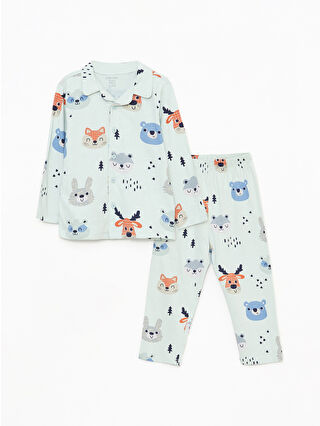 Pale Aqua Blue Printed