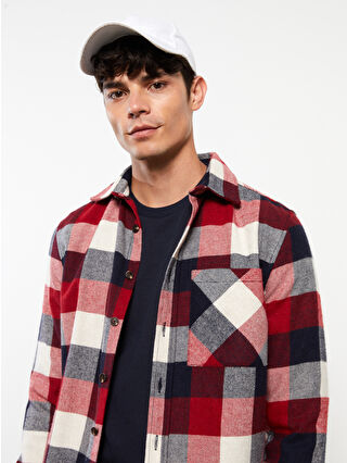 XSIDE Regular Fit Long Sleeve Plaid Men's Flannel Shirt