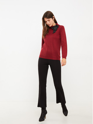 Pull Col Lavallière Tricot Chic - Gris, Taille F40, En Parfait état Occasion