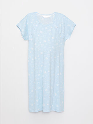 Açık Mavi Baskılı