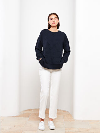 【関税込み】Universal Works ネイビー ロゴプリント フーディ SOUTHBLUE Crew Neck Printed Long Sleeve Women's Sweatshirt