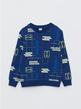 Açık Lacivert Baskılı