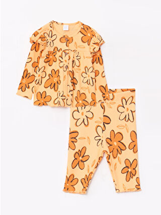 Pastel Orange Printed