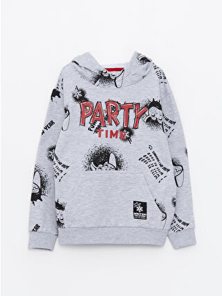 Grey Melange Printed