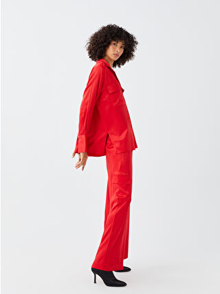 Standard Fit Pocket Detailed Women's Satin Trousers -W2J443Z8-R22 - LC