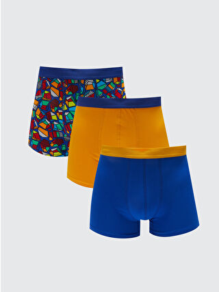 Canlı Mavi Baskılı