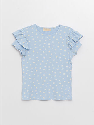 Açık Mavi Baskılı