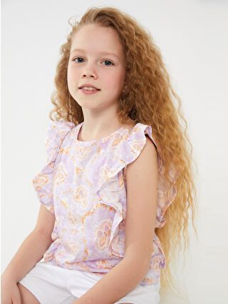 لون ليلكي داكن مطبوع