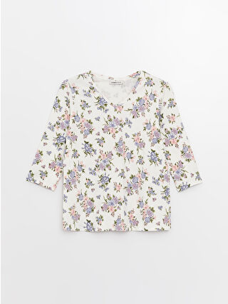 Açık Mavi Baskılı