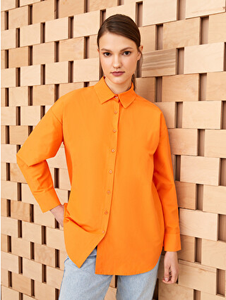 LCW Modest Plain Long Sleeve Women's Poplin Shirt Tunic - S3CC36Z8