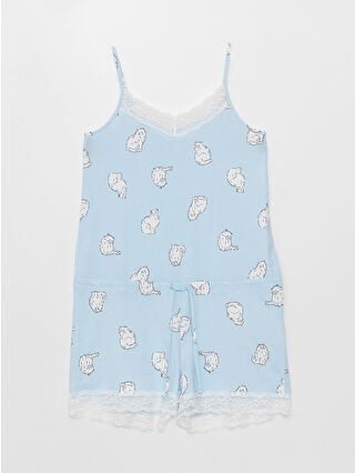 لون أزرق فاتح مطبوع