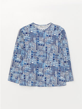 لون أزرق باهت مطبوع