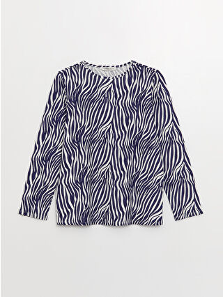 لون كحلي فاتح مطبوع