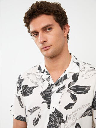 お待たせ! Fit Regular Vision LCW Short Men's Viscose Patterned Sleeve 趣味
