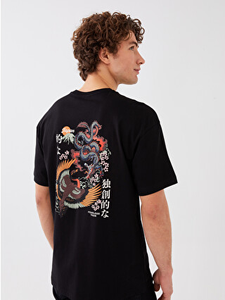 XSIDE Oversize Crew Neck Short Sleeve Printed Jersey Men's T-Shirt