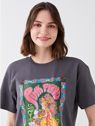 XSIDE Crew Neck Pink Floyd Printed Short Sleeve Women's T-shirt
