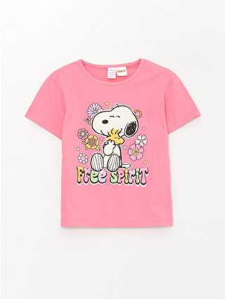 LCW baby Snoopy Printed Baby Girl T-Shirt and Shorts - S3GA45Z1