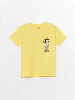 LCW Kids Crew Neck Nostalgic Monkey Printed Short Sleeve Boys' T