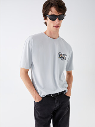 XSIDE Crew Neck Short Sleeve Nostalgic Monkey Printed Jersey Men's